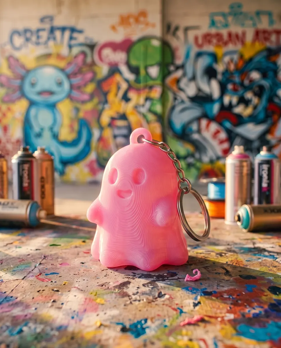 Ghostie Keychain — Bubblegum